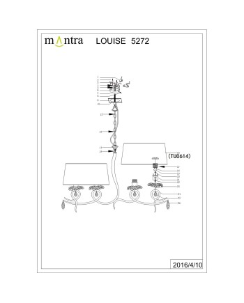 ***OFER/DES*** LOUISE * LÁMPARA 4L LINEA